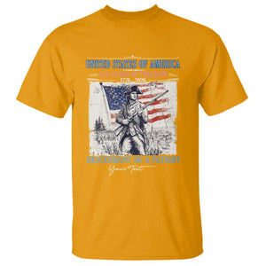 Custom Name Descendant of a Patriot USA 250 Years of Freedom Personalized T Shirt 1776-2026 Revolutionary War Heritage TS02 Gold Print Your Wear