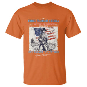 Custom Name Descendant of a Patriot USA 250 Years of Freedom Personalized T Shirt 1776-2026 Revolutionary War Heritage TS02 Orange Print Your Wear