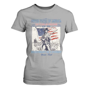 Custom Name Descendant of a Patriot USA 250 Years of Freedom Personalized T Shirt For Women 1776-2026 Revolutionary War Heritage TS02 Sport Gray Print Your Wear