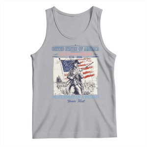 Custom Name Descendant of a Patriot USA 250 Years of Freedom Personalized Tank Top 1776-2026 Revolutionary War Heritage TS02 Athletic Heather Print Your Wear