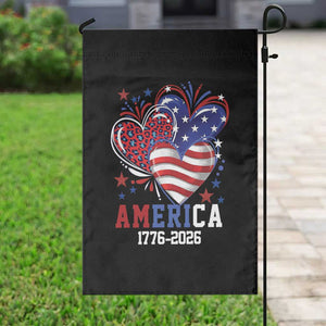 America 1776-2026 Patriotic Hearts Garden Flag Semiquincentennial 250th Anniversary Red White Blue Stars and Stripes TS02 Print Your Wear