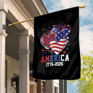 America 1776-2026 Patriotic Hearts Garden Flag Semiquincentennial 250th Anniversary Red White Blue Stars and Stripes TS02 Print Your Wear