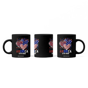 America 1776-2026 Patriotic Hearts Coffee Mug Semiquincentennial 250th Anniversary Red White Blue Stars and Stripes TS02 Print Your Wear