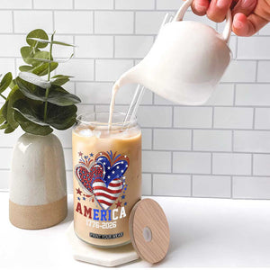 America 1776-2026 Patriotic Hearts Glass Can Semiquincentennial 250th Anniversary Red White Blue Stars and Stripes TS02 Print Your Wear