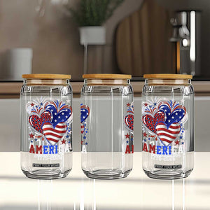 America 1776-2026 Patriotic Hearts Glass Can Semiquincentennial 250th Anniversary Red White Blue Stars and Stripes TS02 Print Your Wear