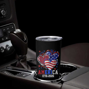 America 1776-2026 Patriotic Hearts Tumbler Cup Semiquincentennial 250th Anniversary Red White Blue Stars and Stripes TS02 Print Your Wear