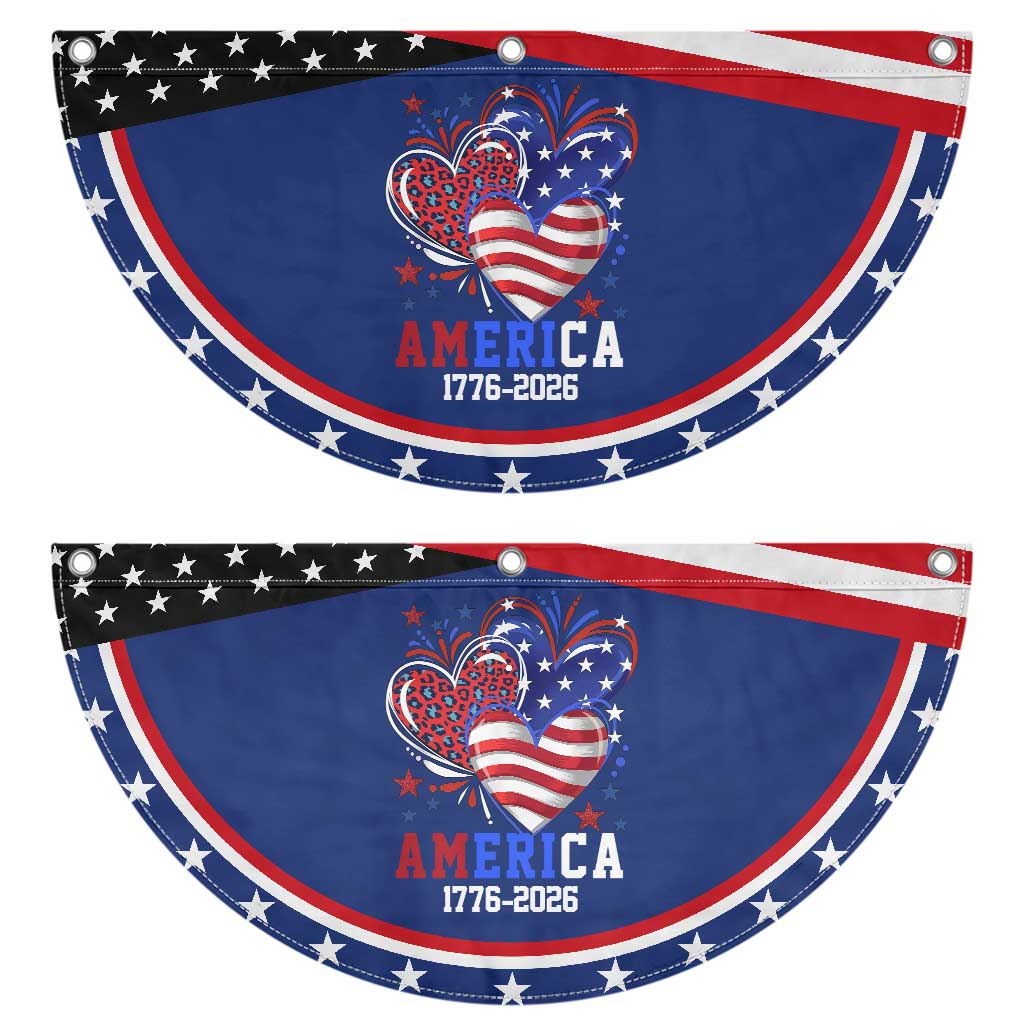 America 1776-2026 American Hearts Patriotic Fan Flag Semiquincentennial 250th Anniversary Red White Blue Stars and Stripes TS02 2pcs pack Classic Navy Print Your Wear