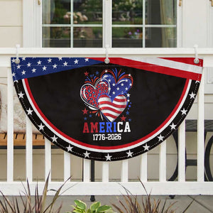 America 1776-2026 American Hearts Patriotic Fan Flag Semiquincentennial 250th Anniversary Red White Blue Stars and Stripes