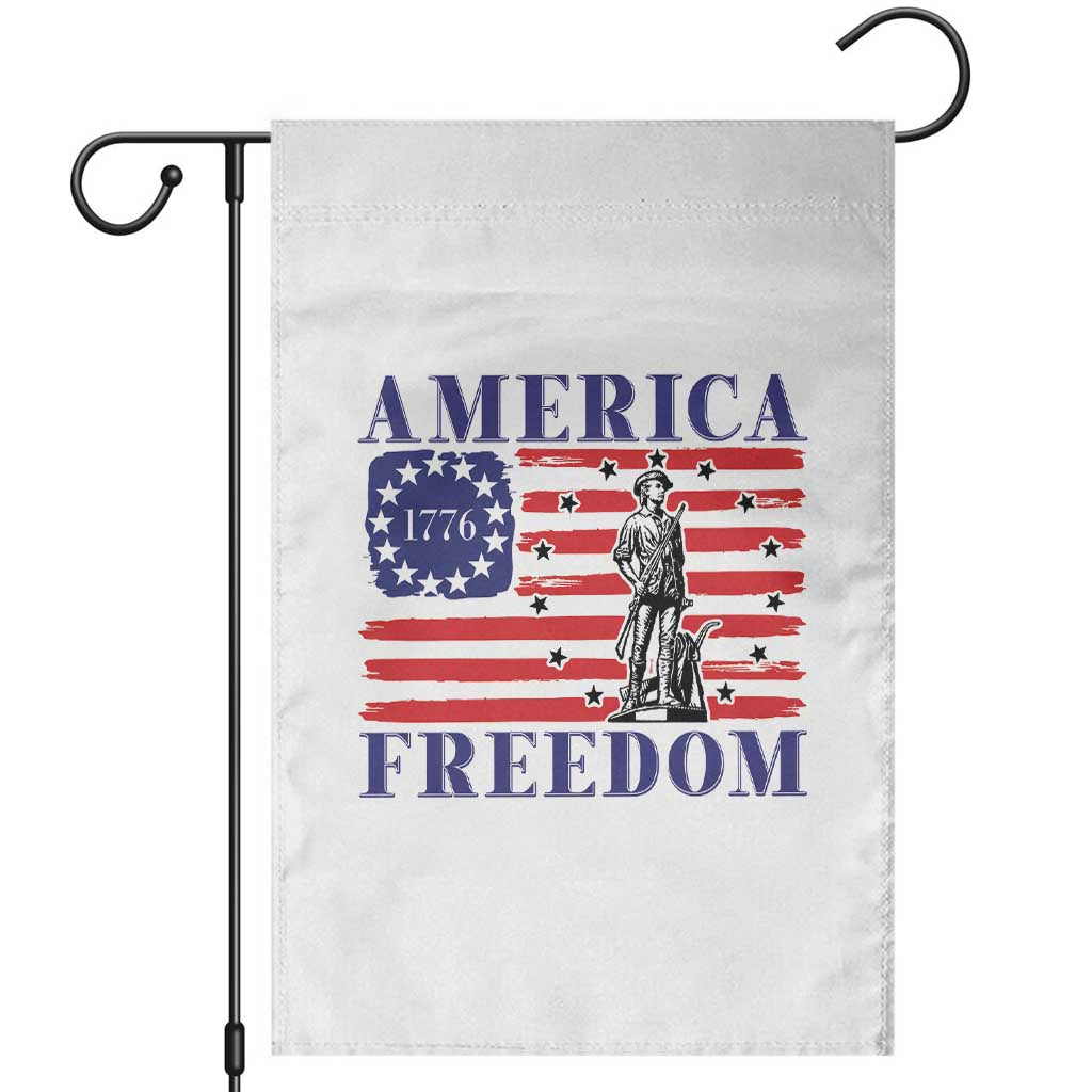 America Freedom 1776 Revolutionary War Garden Flag Minuteman Betsy Ross Flag Patriotic History TS02 White Print Your Wear