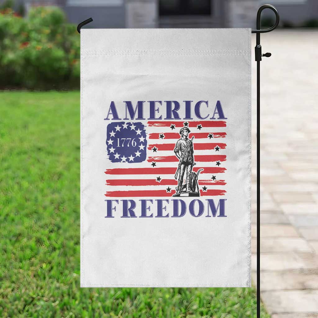 America Freedom 1776 Revolutionary War Garden Flag Minuteman Betsy Ross Flag Patriotic History TS02 Print Your Wear