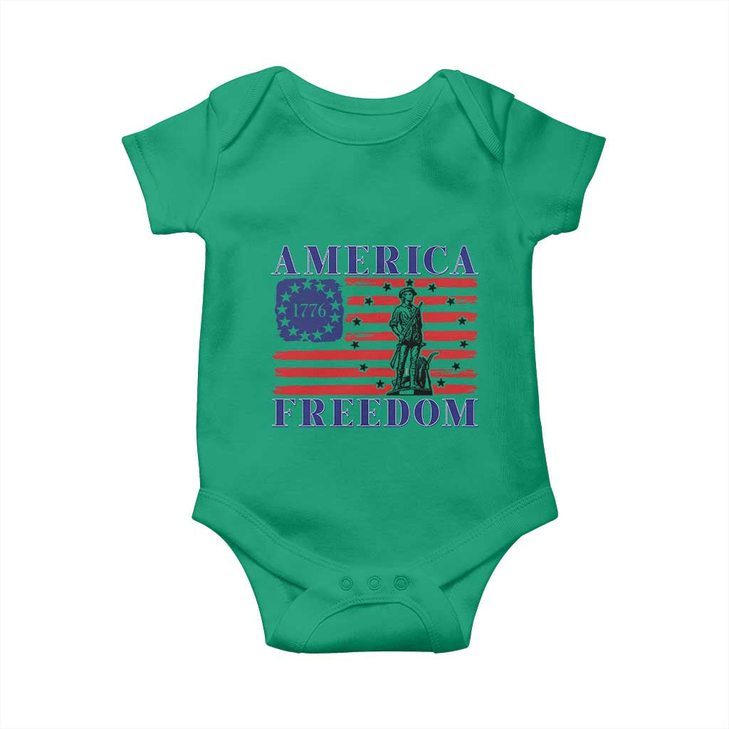 America Freedom 1776 Revolutionary War Baby Onesie Minuteman Betsy Ross Flag Patriotic History TS02 Irish Green Print Your Wear