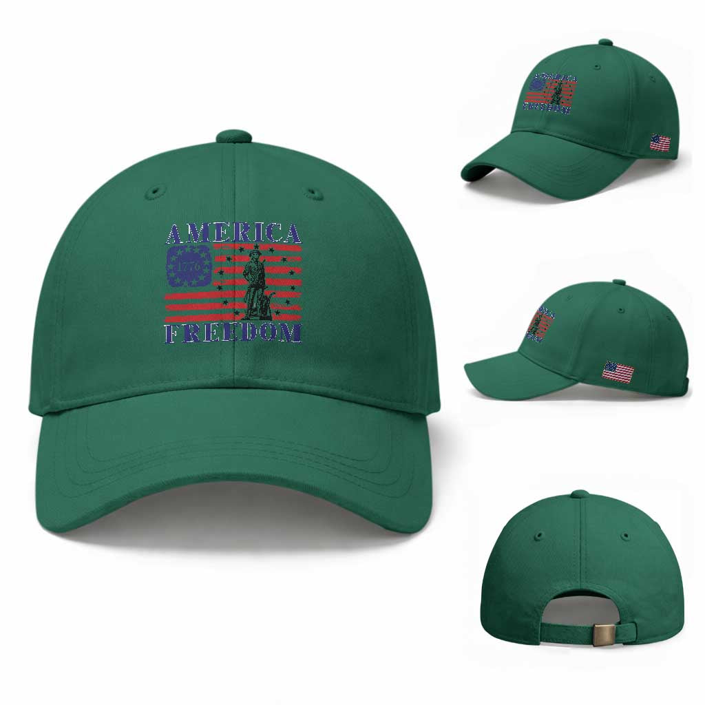 America Freedom 1776 Revolutionary War Baseball Cap Minuteman Betsy Ross Flag Patriotic History TS02 Baseball Cap Universal Fit Irish Green Print Your Wear