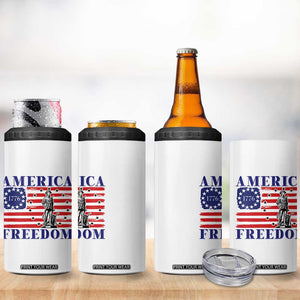 America Freedom 1776 Revolutionary War 4 in 1 Can Cooler Tumbler Minuteman Betsy Ross Flag Patriotic History TS02 Print Your Wear