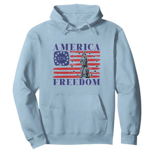 America Freedom 1776 Revolutionary War Hoodie Minuteman Betsy Ross Flag Patriotic History TS02 Light Blue Print Your Wear