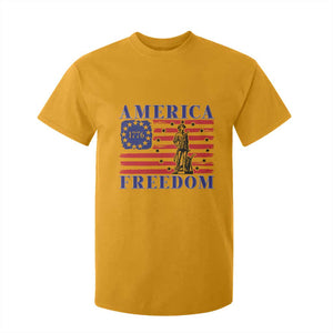 America Freedom 1776 Revolutionary War T Shirt For Kid Minuteman Betsy Ross Flag Patriotic History TS02 Gold Print Your Wear