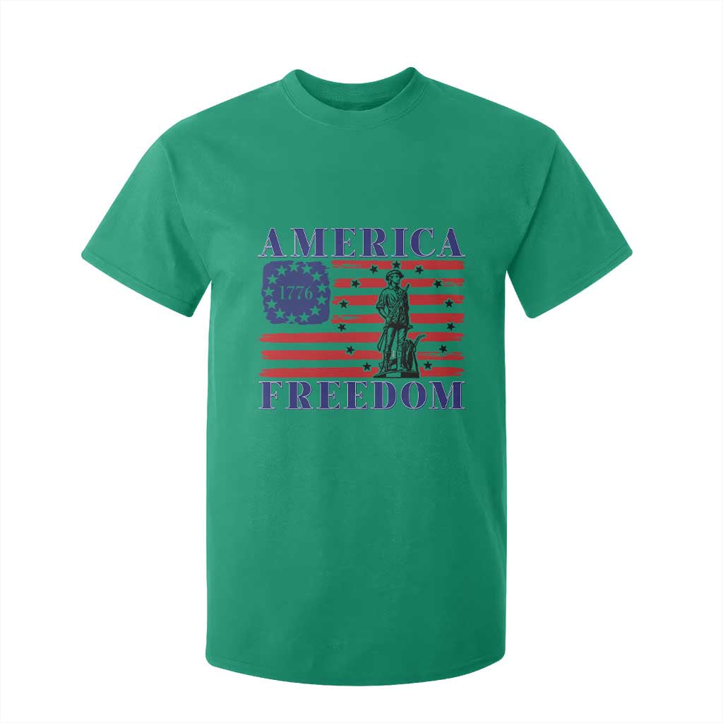 America Freedom 1776 Revolutionary War T Shirt For Kid Minuteman Betsy Ross Flag Patriotic History TS02 Irish Green Print Your Wear