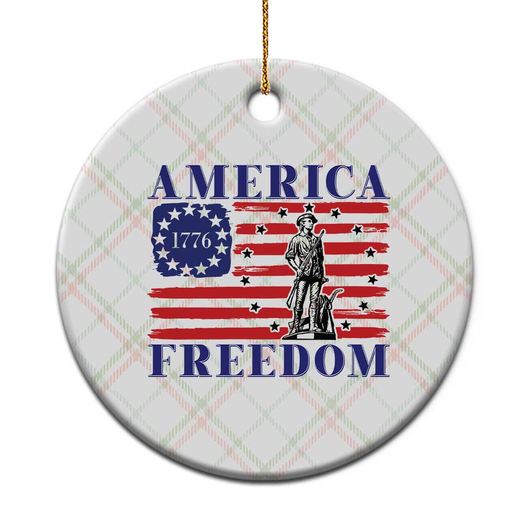 America Freedom 1776 Revolutionary War Ceramic Ornament Minuteman Betsy Ross Flag Patriotic History TS02 1pc Christmas Plaid Print Your Wear