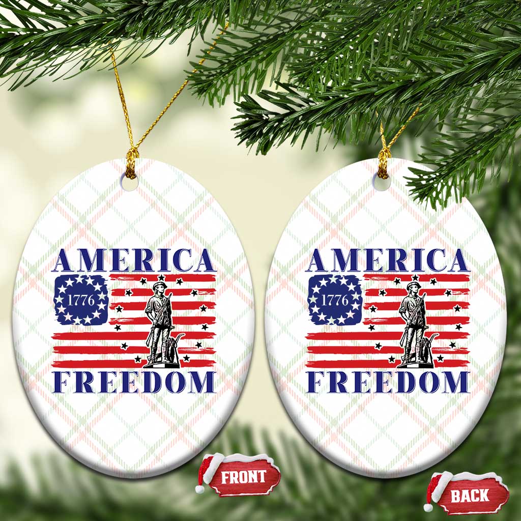 America Freedom 1776 Revolutionary War Ceramic Ornament Minuteman Betsy Ross Flag Patriotic History TS02 Print Your Wear