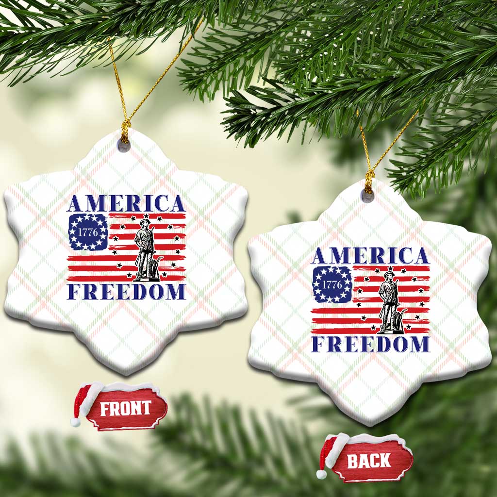 America Freedom 1776 Revolutionary War Ceramic Ornament Minuteman Betsy Ross Flag Patriotic History TS02 Print Your Wear
