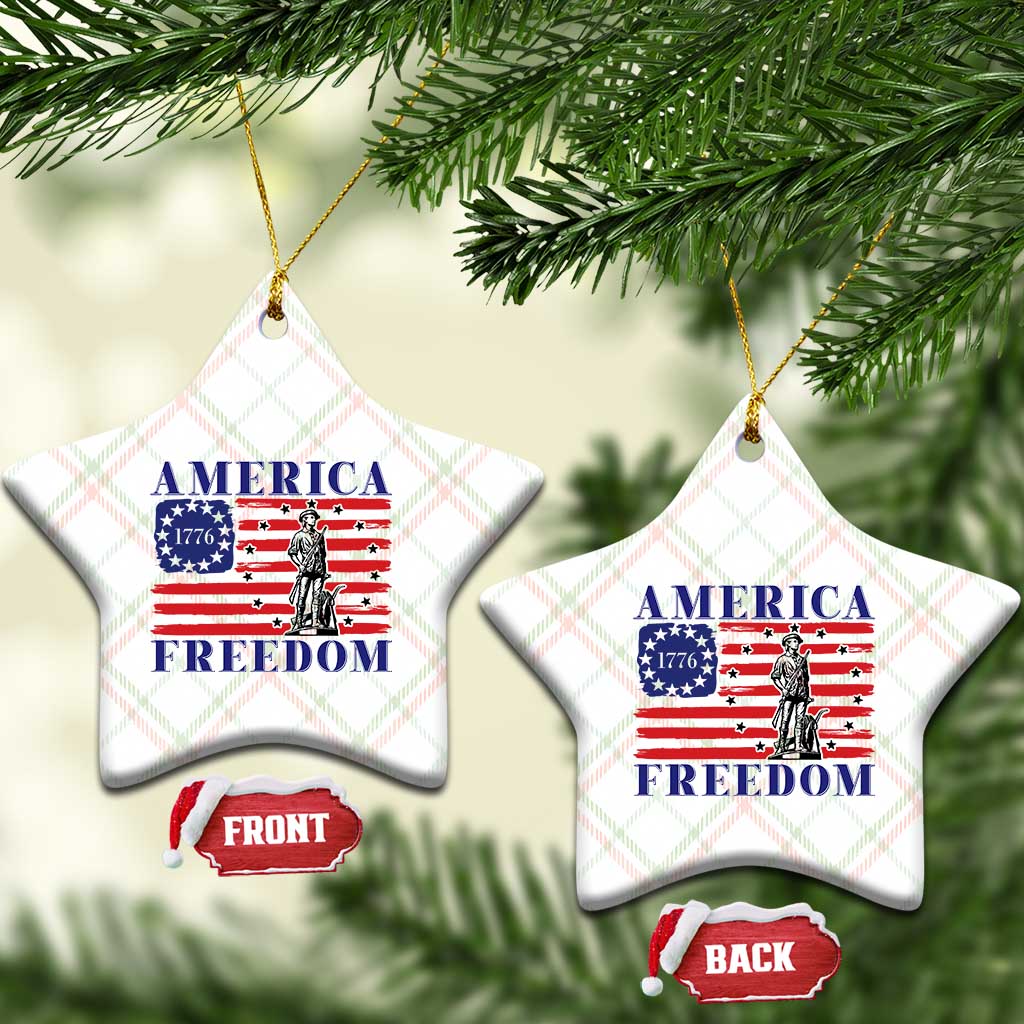 America Freedom 1776 Revolutionary War Ceramic Ornament Minuteman Betsy Ross Flag Patriotic History TS02 Print Your Wear