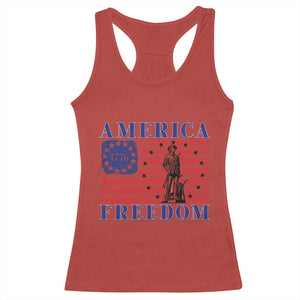 America Freedom 1776 Revolutionary War Racerback Tank Top Minuteman Betsy Ross Flag Patriotic History TS02 Red Print Your Wear