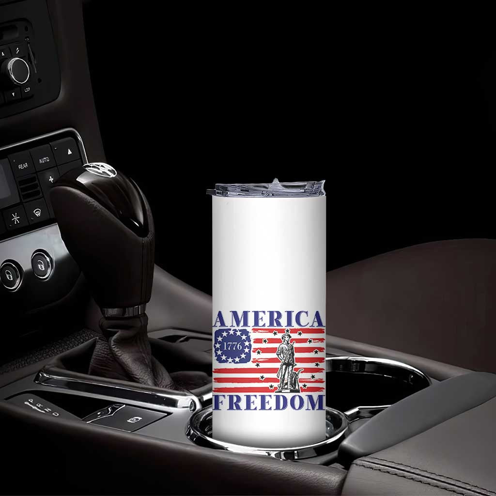 America Freedom 1776 Revolutionary War Skinny Tumbler Minuteman Betsy Ross Flag Patriotic History TS02 Print Your Wear