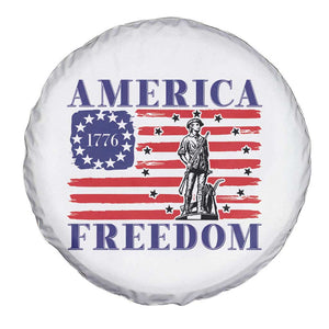 America Freedom 1776 Revolutionary War Spare Tire Cover Minuteman Betsy Ross Flag Patriotic History TS02 Print Your Wear