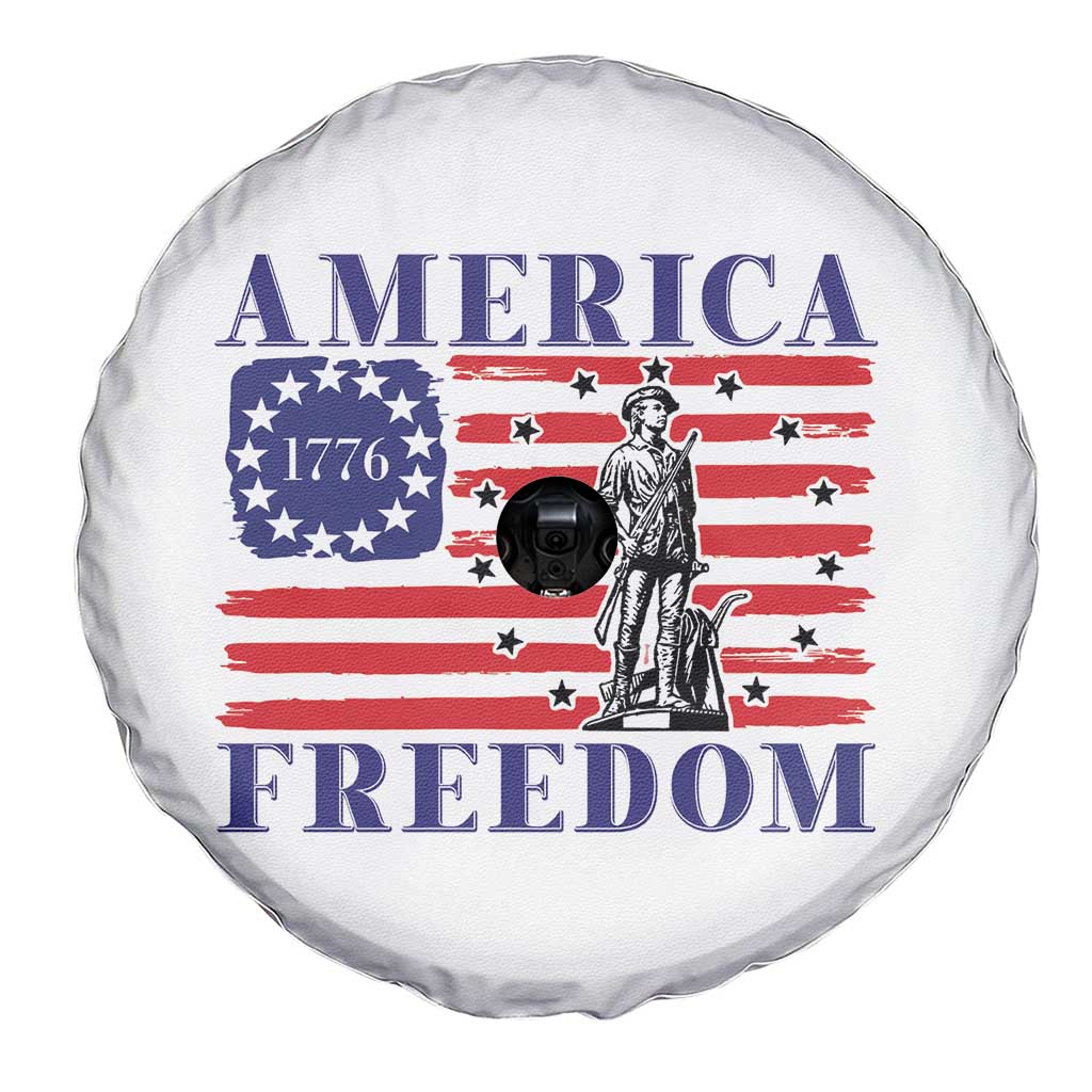 America Freedom 1776 Revolutionary War Spare Tire Cover Minuteman Betsy Ross Flag Patriotic History TS02 Print Your Wear
