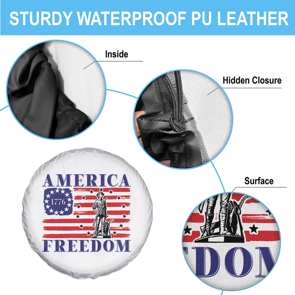 America Freedom 1776 Revolutionary War Spare Tire Cover Minuteman Betsy Ross Flag Patriotic History TS02 Print Your Wear