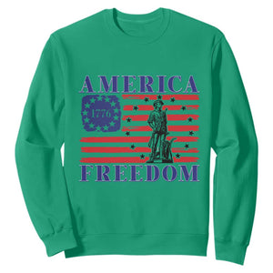 America Freedom 1776 Revolutionary War Sweatshirt Minuteman Betsy Ross Flag Patriotic History TS02 Irish Green Print Your Wear