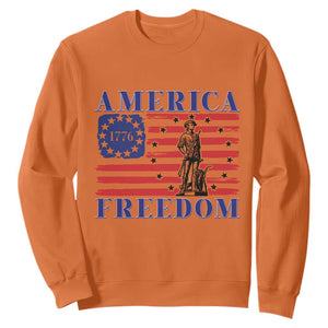 America Freedom 1776 Revolutionary War Sweatshirt Minuteman Betsy Ross Flag Patriotic History TS02 Orange Print Your Wear