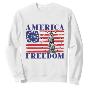 America Freedom 1776 Revolutionary War Sweatshirt Minuteman Betsy Ross Flag Patriotic History TS02 White Print Your Wear