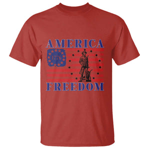 America Freedom 1776 Revolutionary War T Shirt Minuteman Betsy Ross Flag Patriotic History TS02 Red Print Your Wear