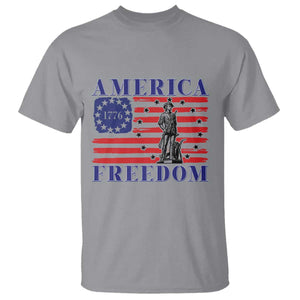 America Freedom 1776 Revolutionary War T Shirt Minuteman Betsy Ross Flag Patriotic History TS02 Sport Gray Print Your Wear