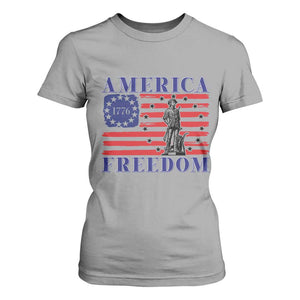 America Freedom 1776 Revolutionary War T Shirt For Women Minuteman Betsy Ross Flag Patriotic History TS02 Sport Gray Print Your Wear