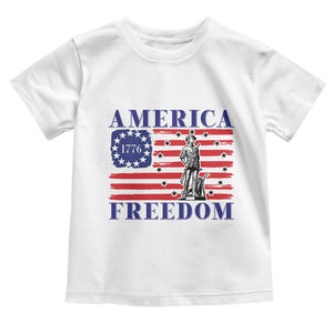 America Freedom 1776 Revolutionary War Toddler T Shirt Minuteman Betsy Ross Flag Patriotic History TS02 White Print Your Wear