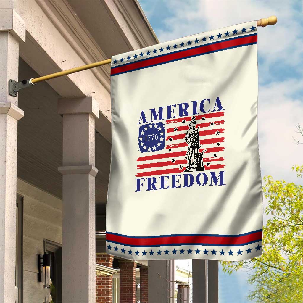 America Freedom 1776 Revolutionary War Patriotic Garden Flag Minuteman Betsy Ross Flag Patriotic History TS02 Modern Beige Red Print Your Wear