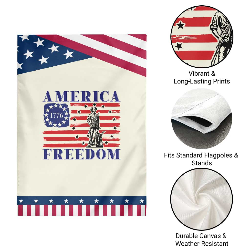 America Freedom 1776 Revolutionary War Patriotic Garden Flag Minuteman Betsy Ross Flag Patriotic History TS02 Print Your Wear