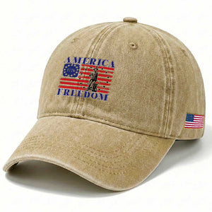 America Freedom 1776 Revolutionary War Washed Cotton Baseball Cap Minuteman Betsy Ross Flag Patriotic History TS02 Print Your Wear