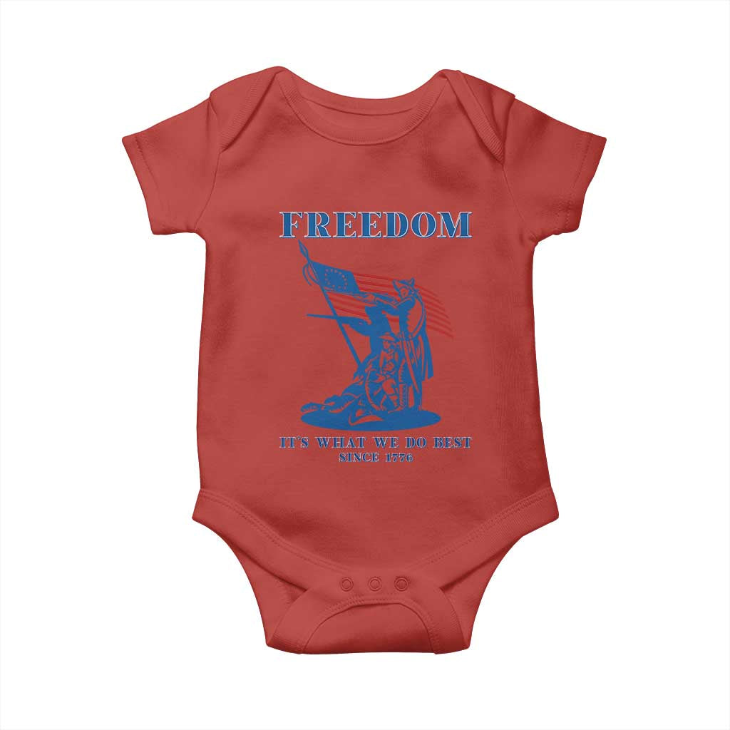 Freedom It’s What We Do Best Since 1776 Baby Onesie Revolutionary War Patriot Battle Scene TS02 Red Print Your Wear