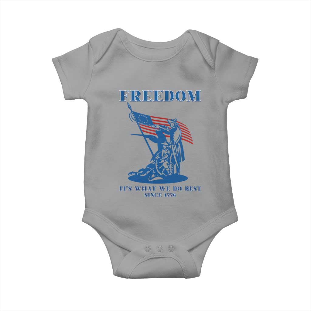 Freedom It’s What We Do Best Since 1776 Baby Onesie Revolutionary War Patriot Battle Scene TS02 Sport Gray Print Your Wear