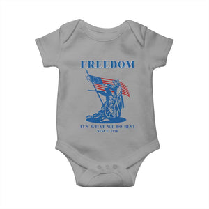 Freedom It’s What We Do Best Since 1776 Baby Onesie Revolutionary War Patriot Battle Scene TS02 Sport Gray Print Your Wear