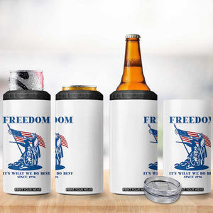 Freedom It’s What We Do Best Since 1776 4 in 1 Can Cooler Tumbler Revolutionary War Patriot Battle Scene TS02 Print Your Wear
