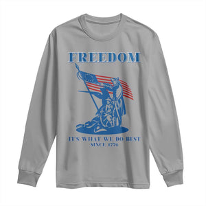 Freedom It’s What We Do Best Since 1776 Long Sleeve Shirt Revolutionary War Patriot Battle Scene TS02 Sport Gray Print Your Wear