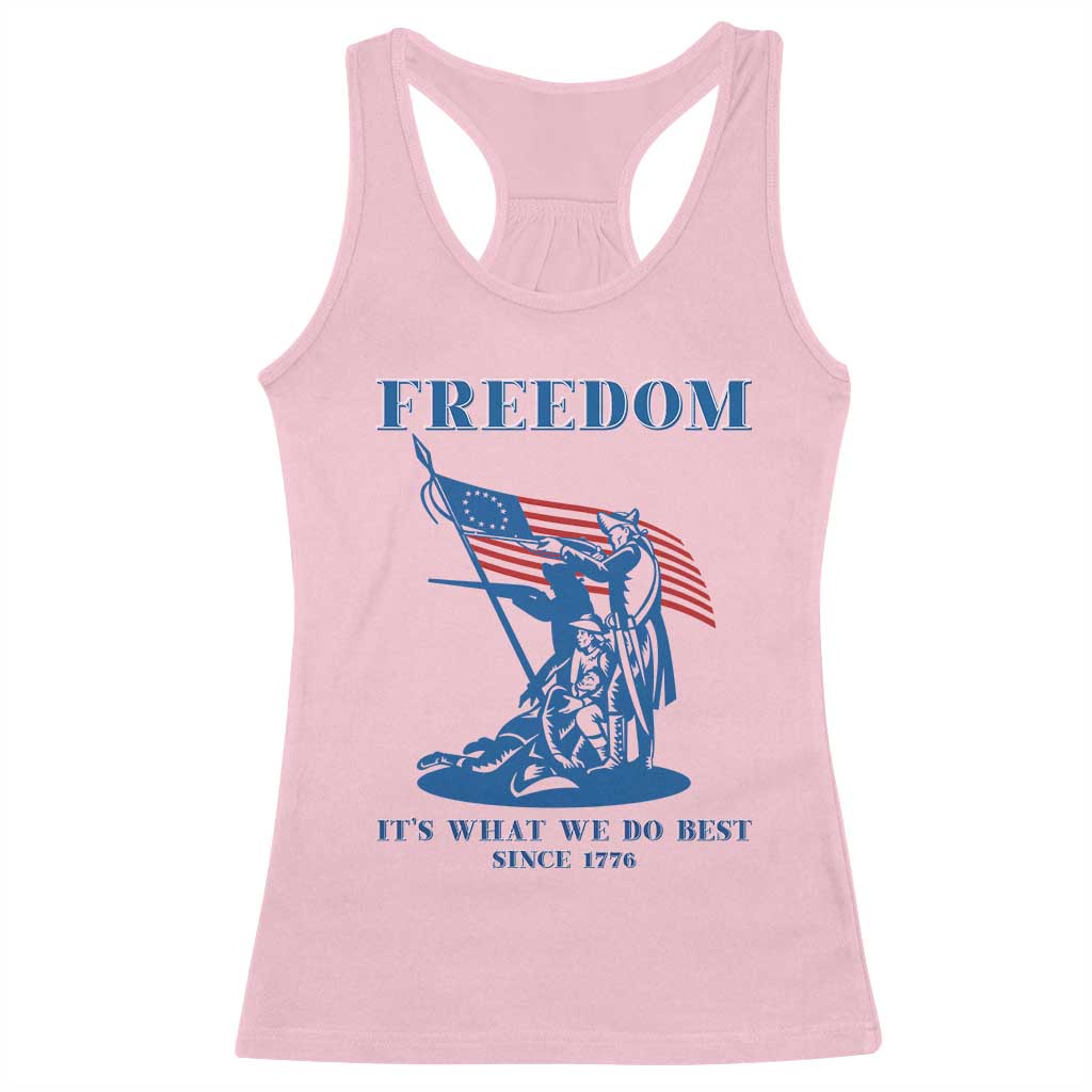 Freedom It’s What We Do Best Since 1776 Racerback Tank Top Revolutionary War Patriot Battle Scene TS02 Light Pink Print Your Wear
