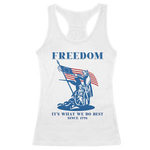 Freedom It’s What We Do Best Since 1776 Racerback Tank Top Revolutionary War Patriot Battle Scene TS02 White Print Your Wear