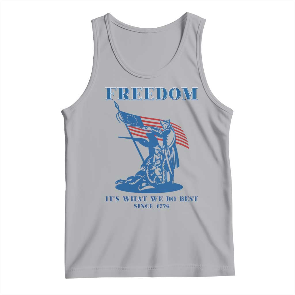 Freedom It’s What We Do Best Since 1776 Tank Top Revolutionary War Patriot Battle Scene TS02 Athletic Heather Print Your Wear