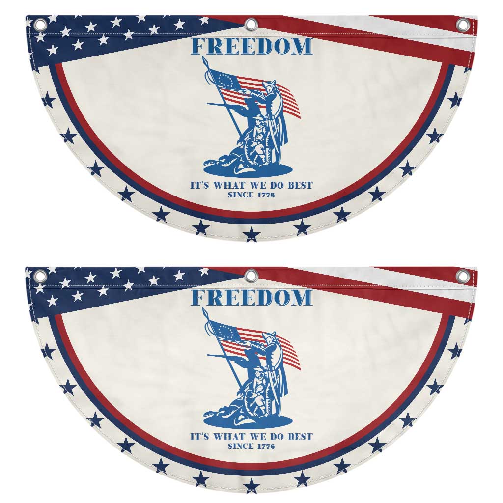 Freedom It’s What We Do Best Since 1776 Patriotic Fan Flag Revolutionary War Patriot Battle Scene