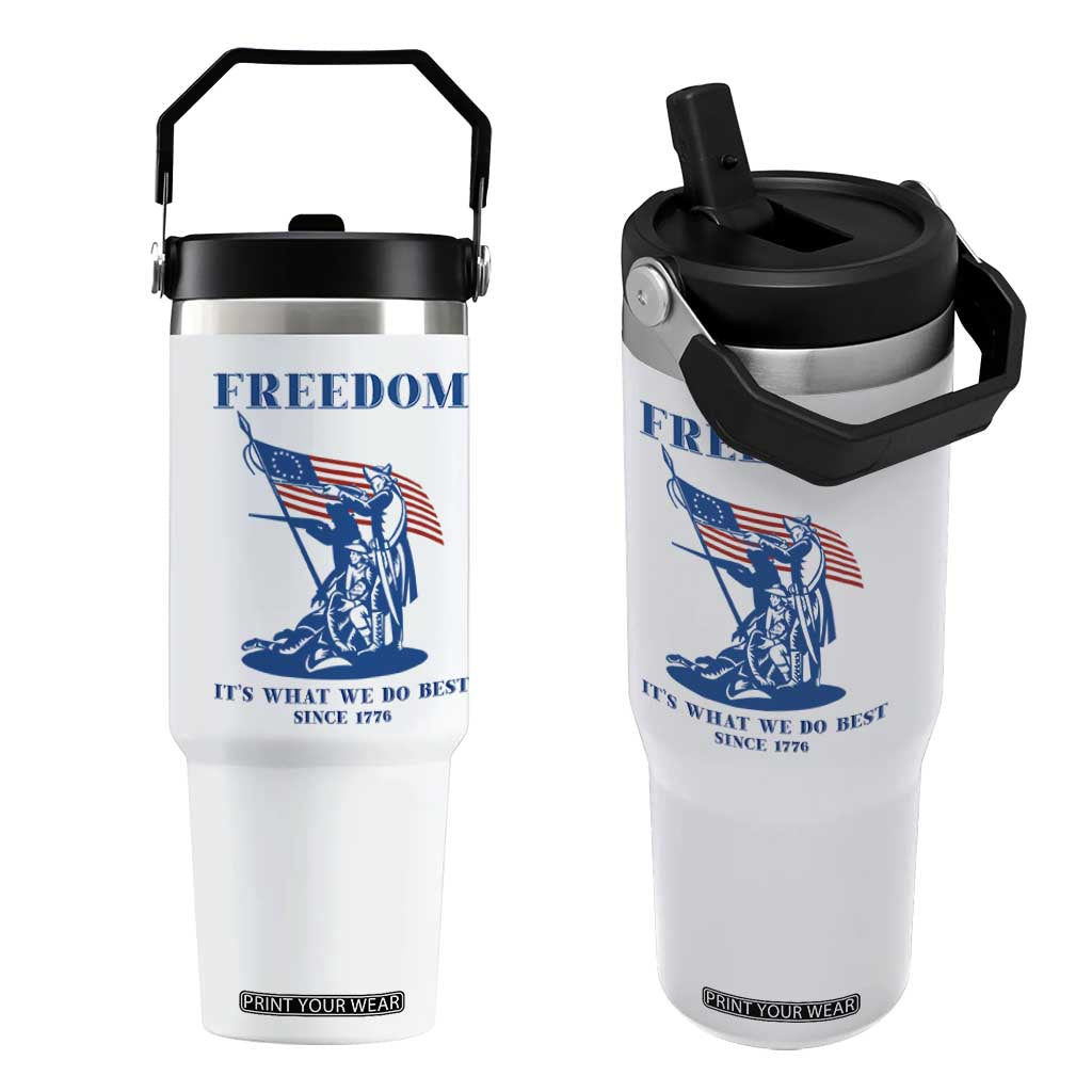 Freedom It’s What We Do Best Since 1776 Flip Straw Tumbler Revolutionary War Patriot Battle Scene TS02 One Size: 30 oz White Print Your Wear