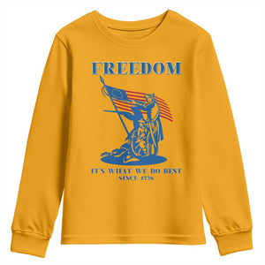 Freedom It’s What We Do Best Since 1776 Youth Sweatshirt Revolutionary War Patriot Battle Scene TS02 Gold Print Your Wear